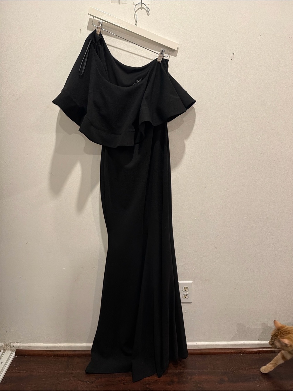 Elegant Black Off-Shoulder Ruffle Maxi Dress- LULU’s